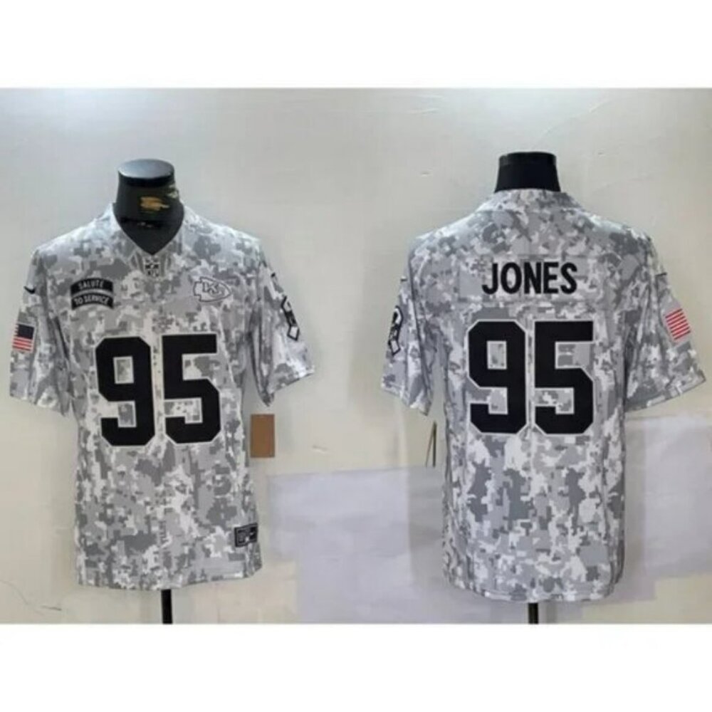 Mens Youths 95 Chris Jones Salute to Service Stitched Jersey
